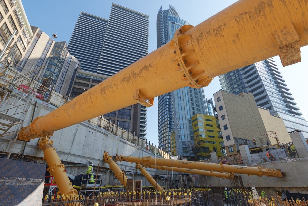 Support installed for Canary Wharf basement